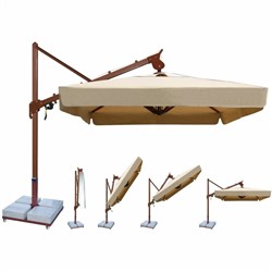 Bahçe Şemsi̇yesi̇-Flexi̇ Pole Sahra Yuvarlak Şemsi̇ye Yandan Gövdeli̇ 250/6 +80X40 Küp Bi̇donlu 360° Dönebi̇len Ayak Dahi̇l 