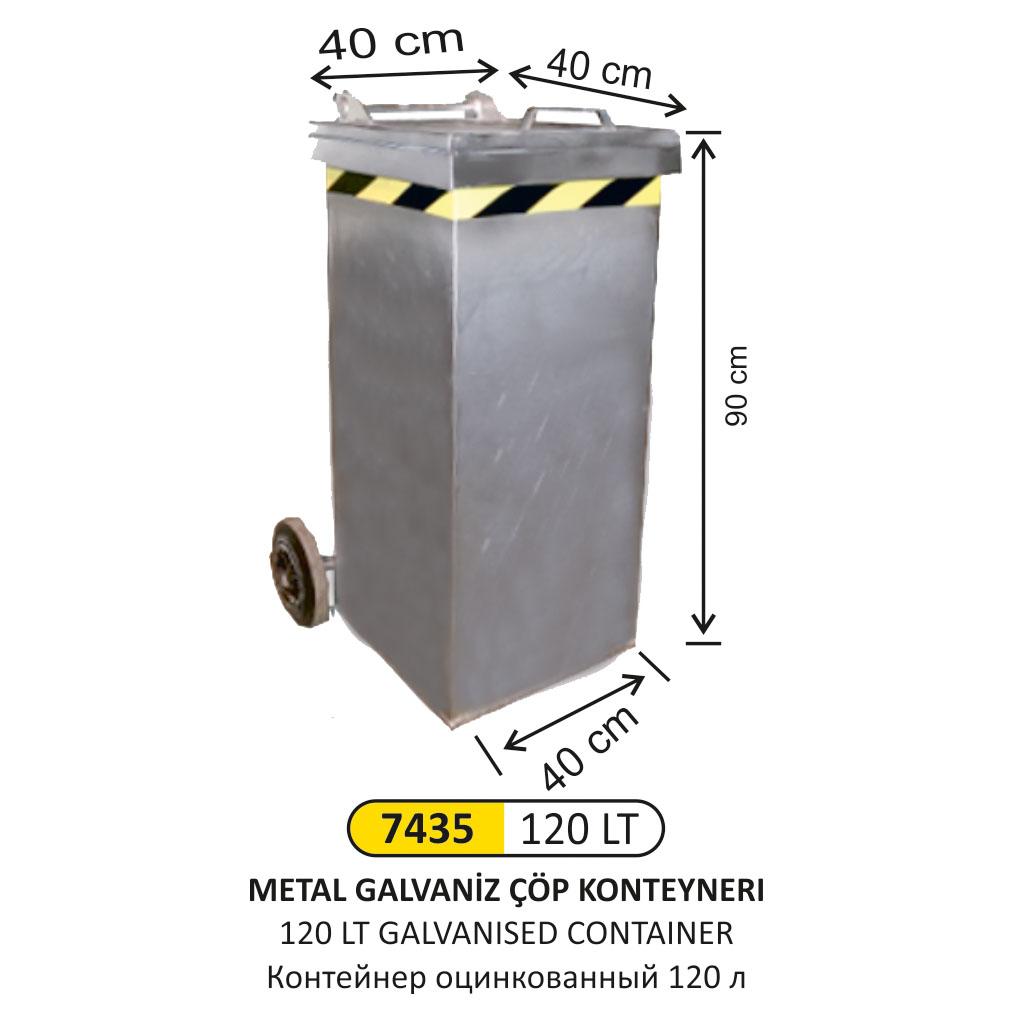 Arı Metal Çöp Konteyneri̇- 120 Lt Galvani̇z 