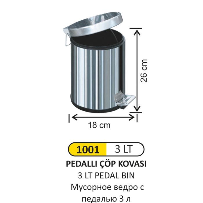  Çöp Kovası- 3 Lt Pedallı - Arı Metal