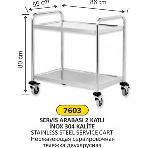 Arı Metal Servi̇s Arabası 2 Katlı Paslanmaz