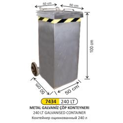 Arı Metal Çöp Konteyneri̇- 240 Lt Galvani̇z 