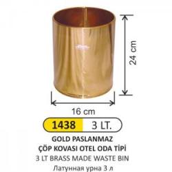 Arı Metal Çöp Kovası- 3 Lt Gold Paslanmaz 