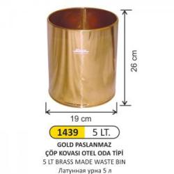 Arı Metal Çöp Kovası- 5 Lt Gold Paslanmaz 